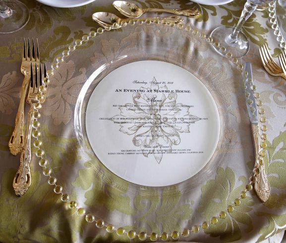Place setting at the Marble House Mansion